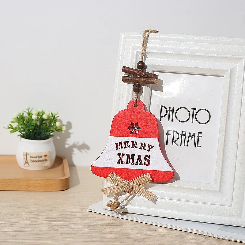 1 шт. деревянный Рождественский красный Лось Снежный колокольчик украшение елки