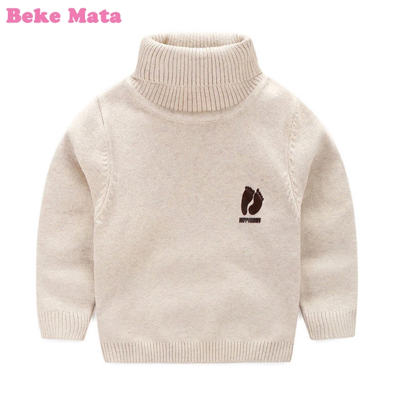 Kids Boys Sweaters Winter 2022 Casual Knitted Turtleneck Sweaters For Girls Warm Thicken Cotton Boy Sweaters Children Clothing