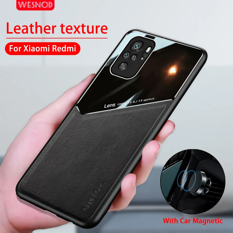 

Leather Shockproof Case For Xiaomi Redmi Note 10 Pro 10s 8 8a 8t 9 9s 9t 9a 9c 7 Max Poco X3 M3 Luxury Cover Magnetic Women Men