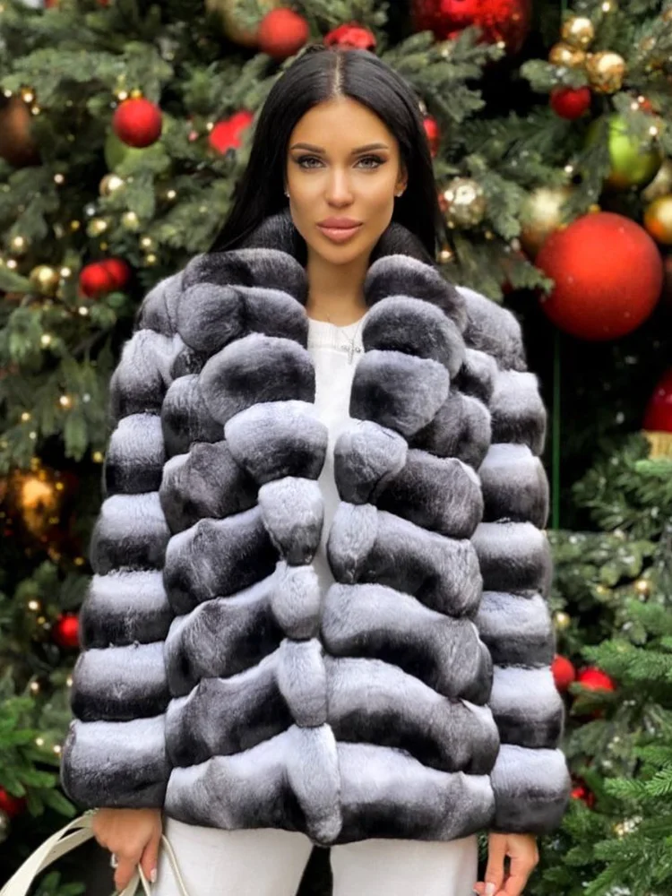 TOPFUR 2021 New Arrival Real Rex Rabbit Fur Coat Natural Fur Top Fashion Jacket Slim Female Thick Warm Winter Luxury Overcoat enlarge