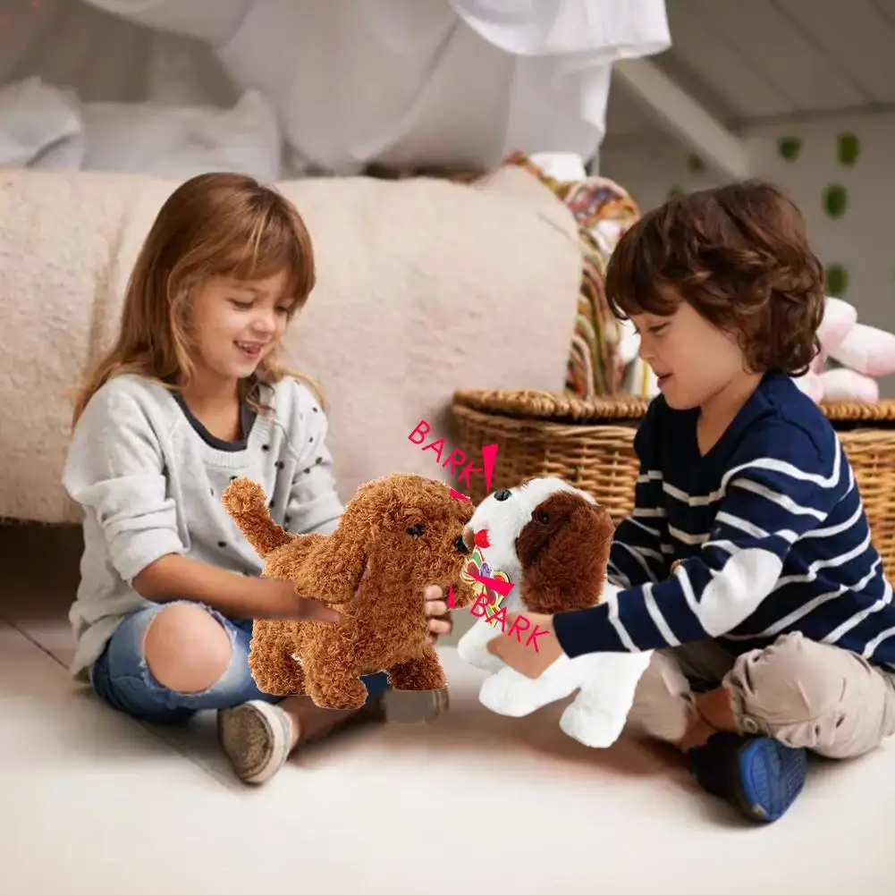 Плюшевый щенок собака лай Электронная Интерактивная игрушка для домашних