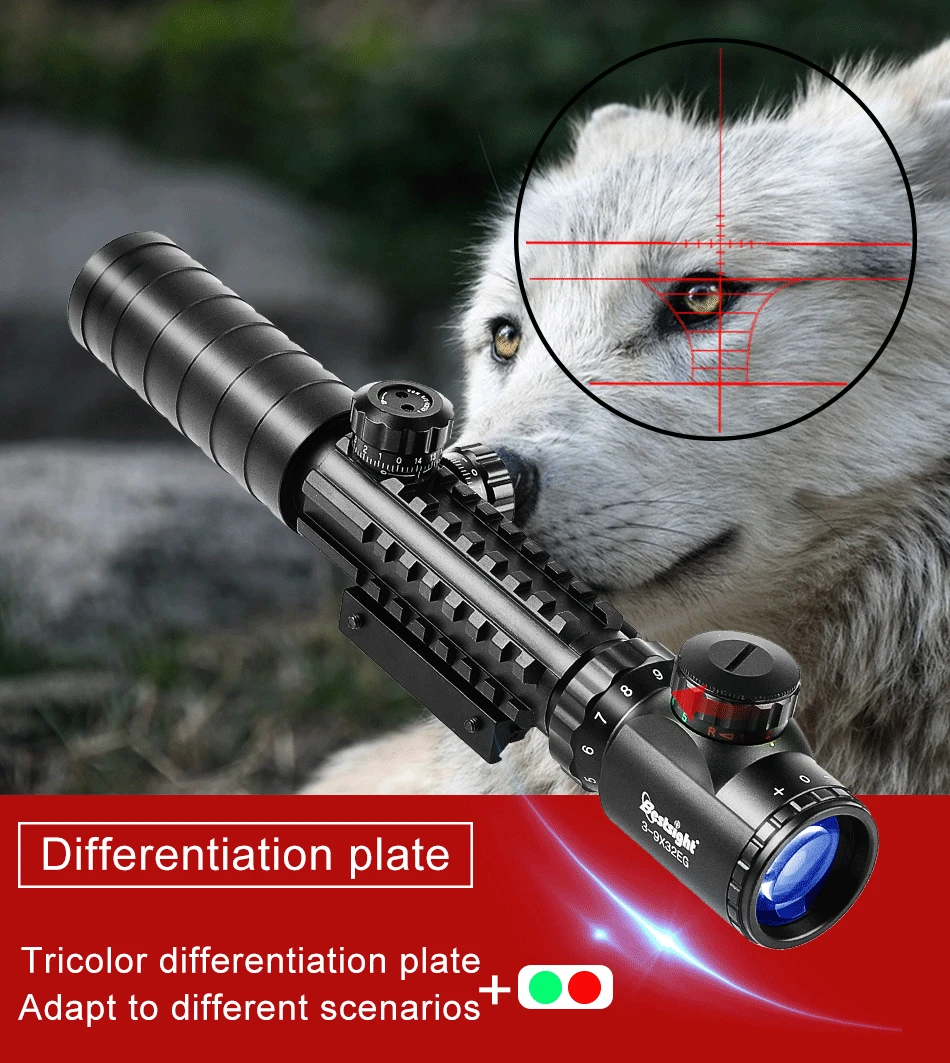 3-9x32EG тактический прицел красный и зеленый точка с подсветкой сетка оптический прицел страйкбол охотничьи прицелы с бесплатной крышкой объектива