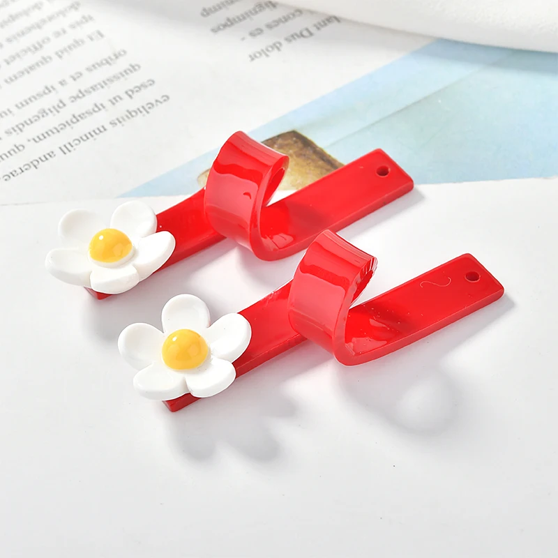 Ins милые и Интересные красные розовые ленты скрученные Акриловые DIY Ювелирные