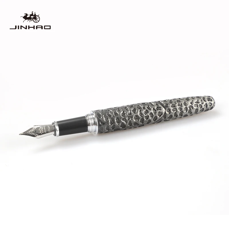 Серебристая чернильная ручка Jinhao Snow Leopard 1 шт. Конвертор наполнитель средний