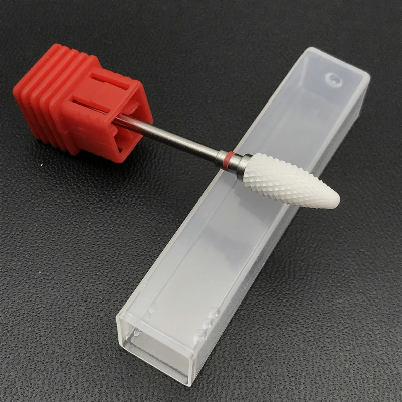 Форма пули очень тонкое белое керамическое сверло для ногтей и циркониевые