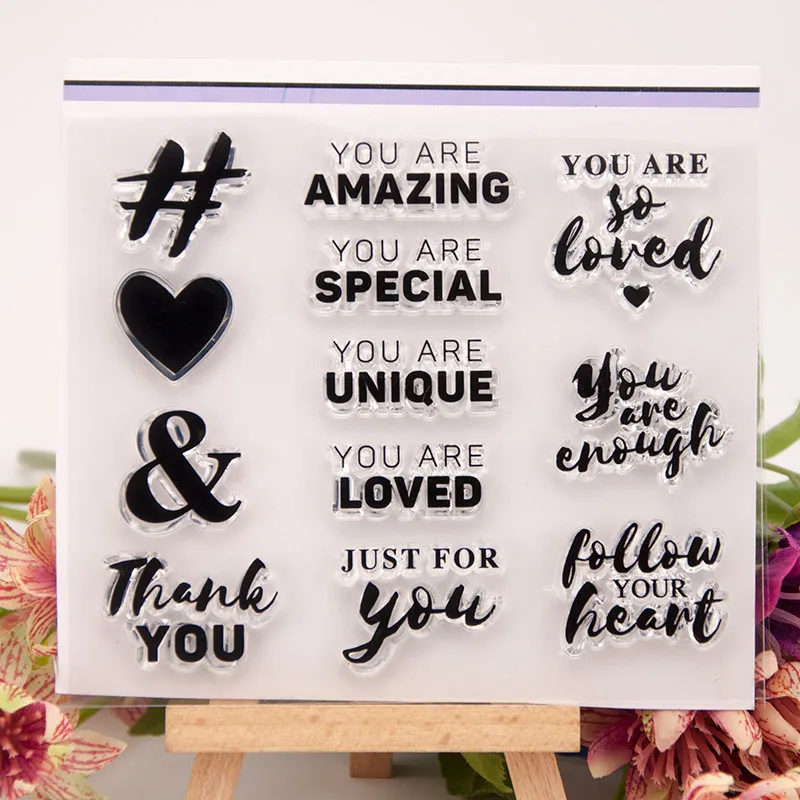 Символ текст и сердца корабль прозрачный силиконовый штамп Детский Набор для