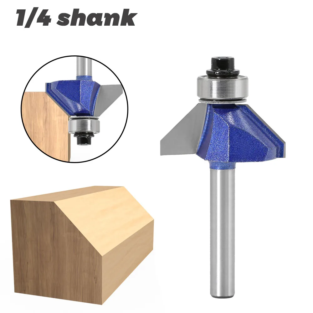 

Фреза по дереву, хвостовик 1/4 дюйма, 6,35 мм, 45 градусов