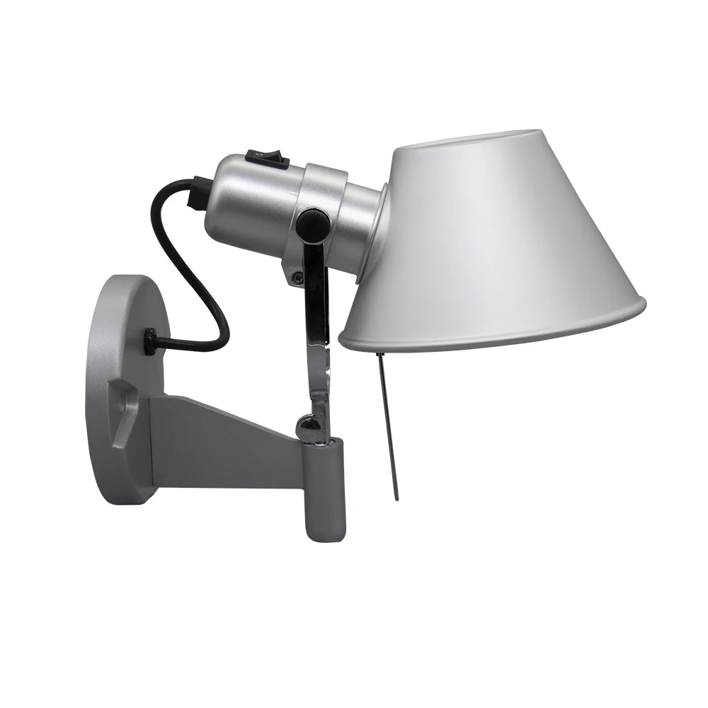 Алюминиевый Поворотный абажур в скандинавском стиле с цоколем E27 прикроватный