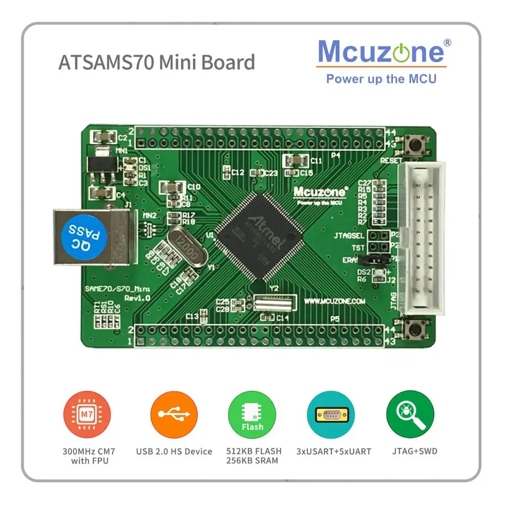 Sams70 ATSAMS70n19 мини плата 300 МГц Cortex M7 USB 2 0 высокоскоростное устройство 512KB flash 256KB