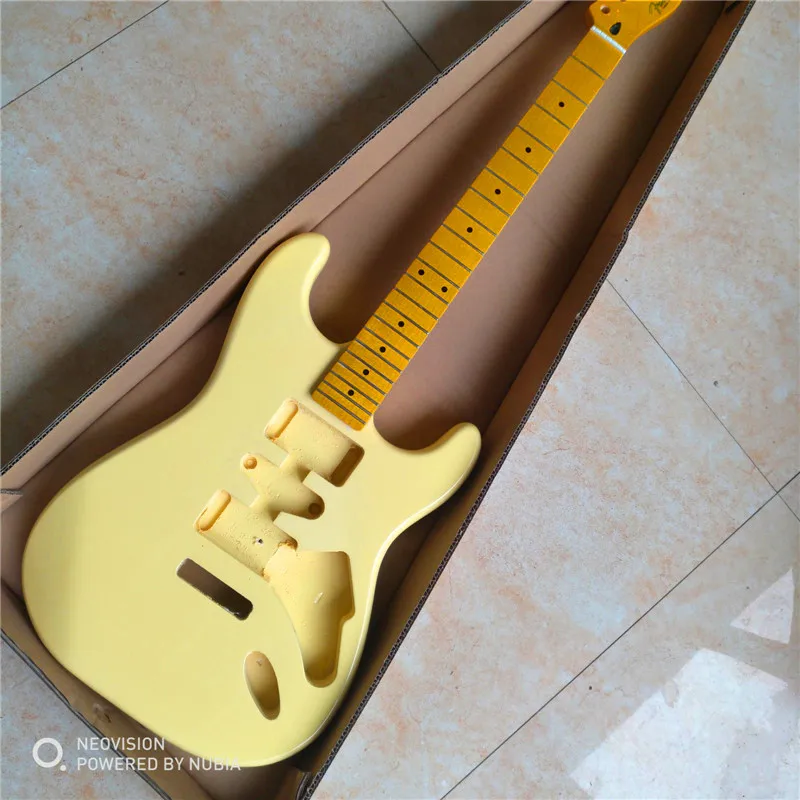 Цвет: желтый TL semi-finished rosewood, rosewood body and neck, self-installed guitar - Цвет: Цвет: желтый