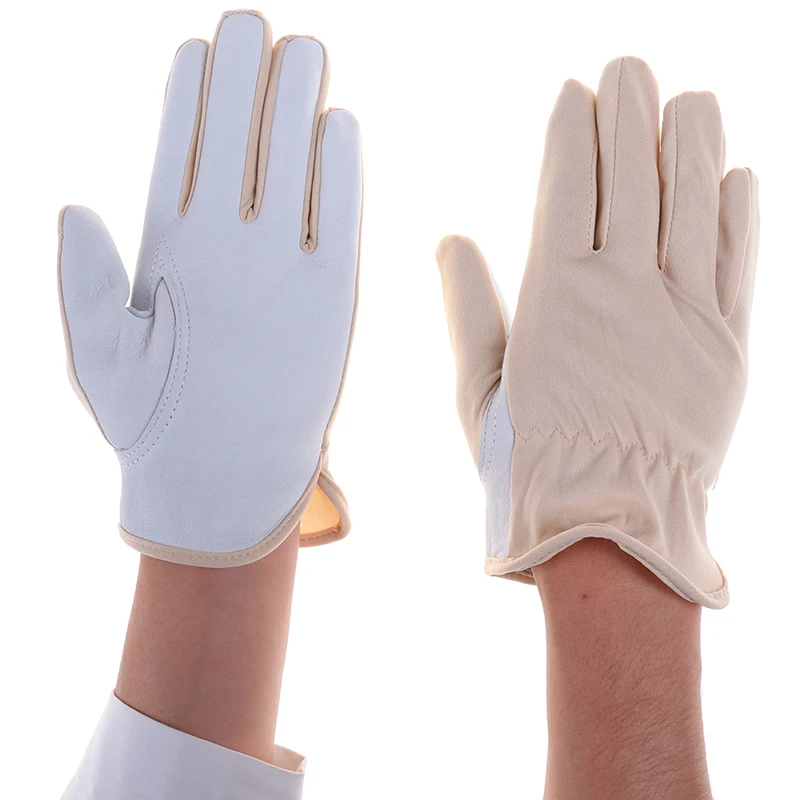 Горячая продажа 1 пара защитные перчатки из свиной кожи и ткани рабочие случайный
