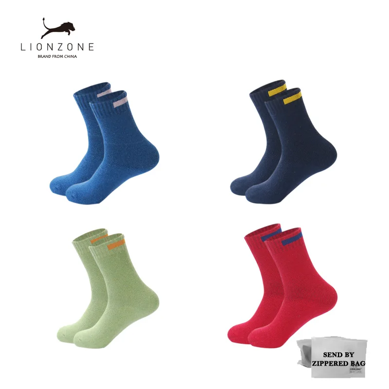 Толстые шерстяные носки мужские деловые повседневные Calcetines Invierno Meias Ho мужские s тканевые вывески дизайн LIONZONE бренд 1 лот = 4 шт - Цвет: SZH3