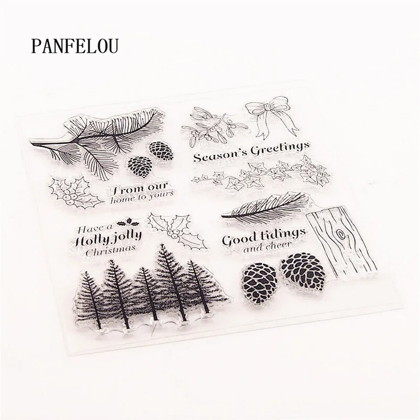 PANFELOU 14 5*15 5 сосновый лес прозрачные силиконовые резиновые штампы для