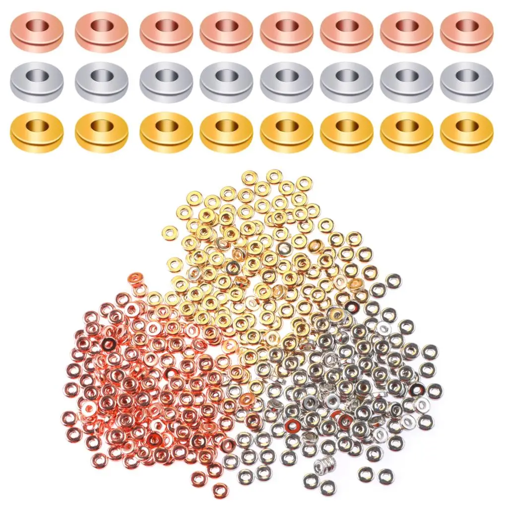 

1800 Pieces 6 Mm Flat Round Rondelle Spacer Beads For Jewelry Making Diy Necklace Bracelet Handmade Accessories