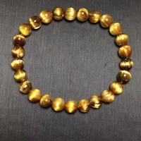 7 2mm brazil natural copper rutilated quartz titanium bracelet clear round beads women men beads wealthy gold rutilated aaaaaaa