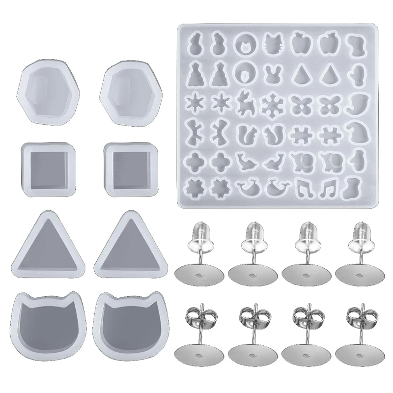 

609 Pieces Earring Making Casting Mold Set Earring Resin Casting Molds for DIY Craft Making Casting