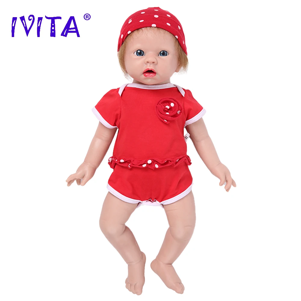 

IVITA WG1519RH 48cm 3.7kg 100% Full Silicone Reborn Baby Dolls Realistic Skin Newborn Baby Girl Doll for Children Christmas Toys