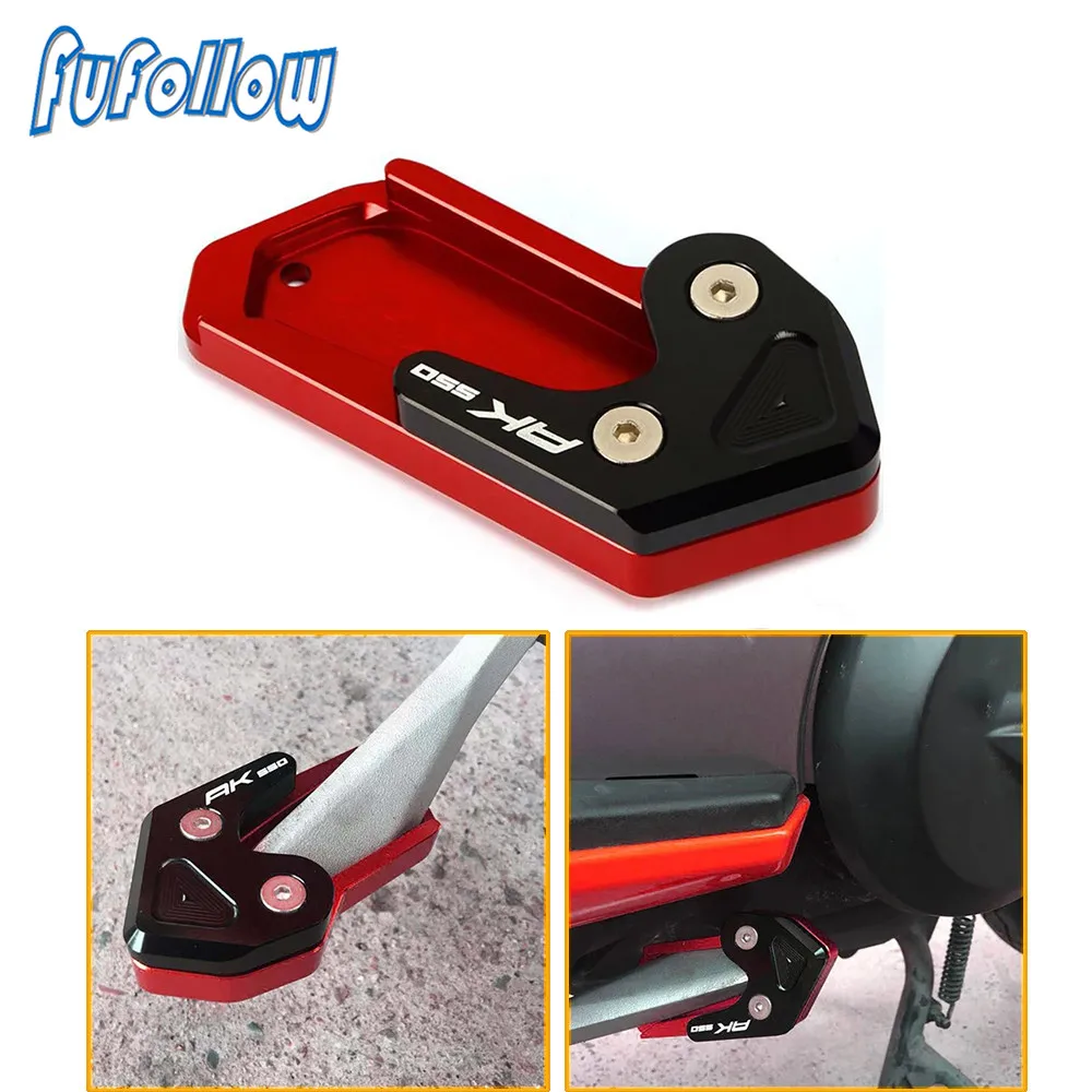 Motorcycle AK550 Accessories Kickstand Enlarge Plate Enlarger Extension Support Pad Foot Side Stand For KYMCO AK 550 2017-2020