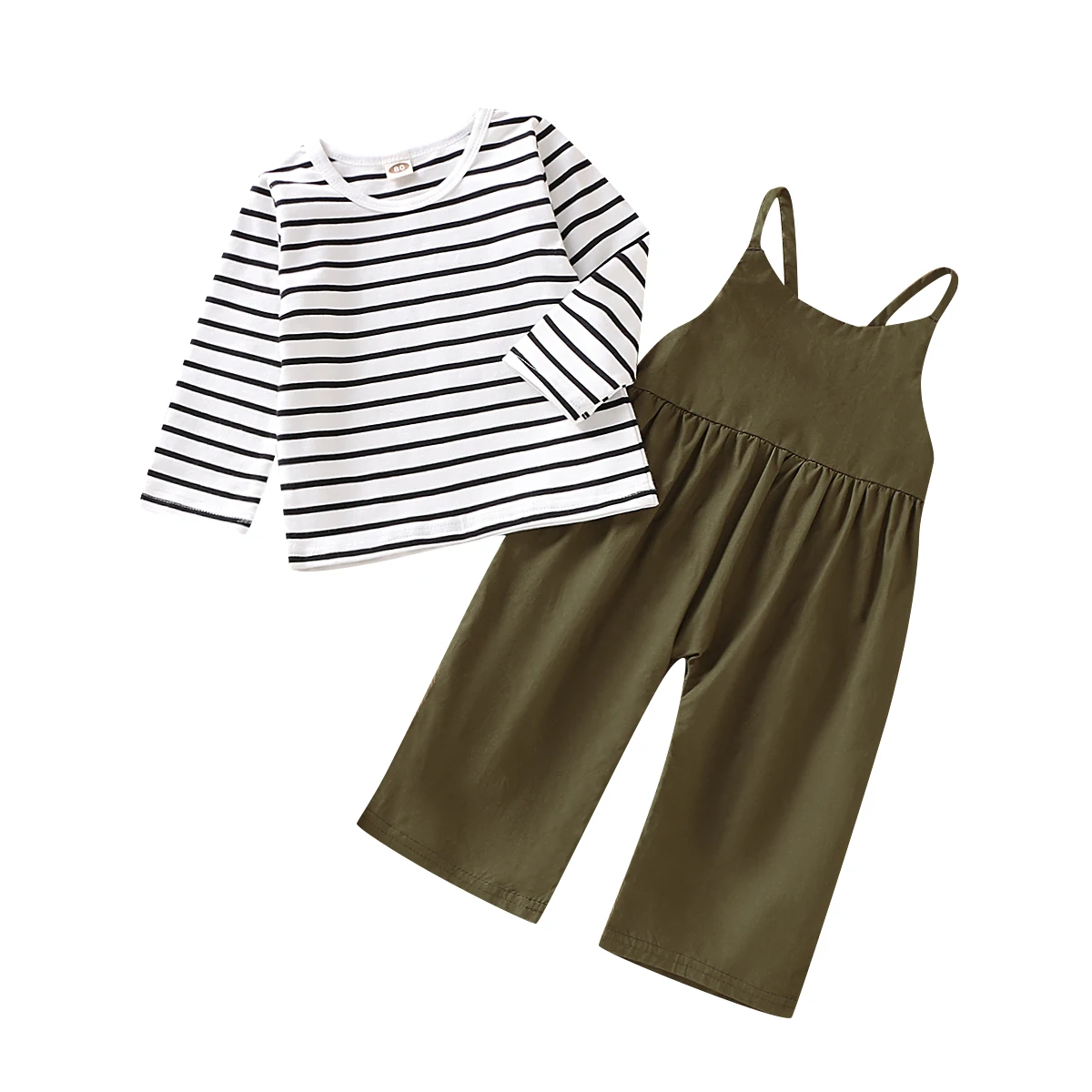 2019 г. Детская осенняя футболка с длинными рукавами для маленьких девочек + штаны 2