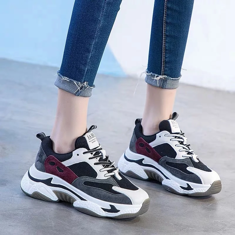 Женские массивные кроссовки на платформе женские модные разноцветные для