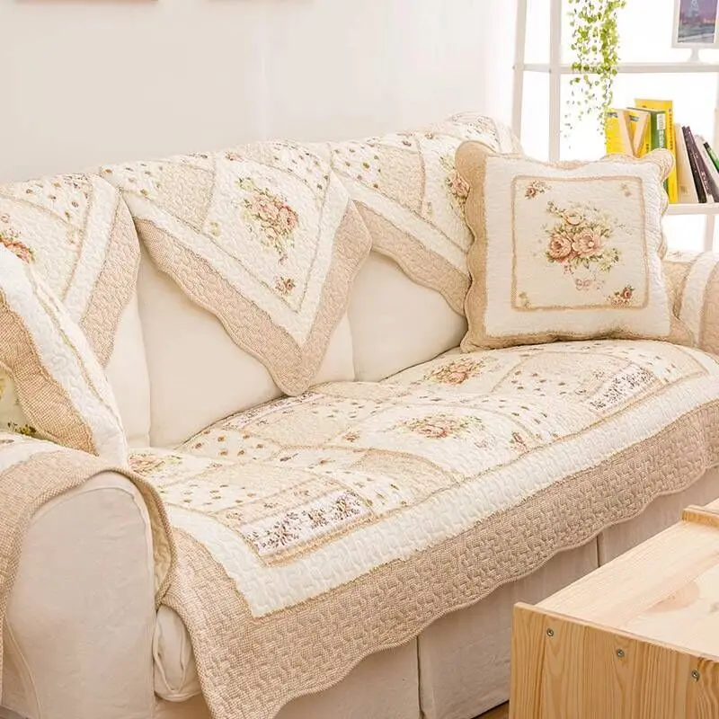 Хлопковые в стиле пэчворк диванных чехлов Подушка пасторальная тканевый кожаный