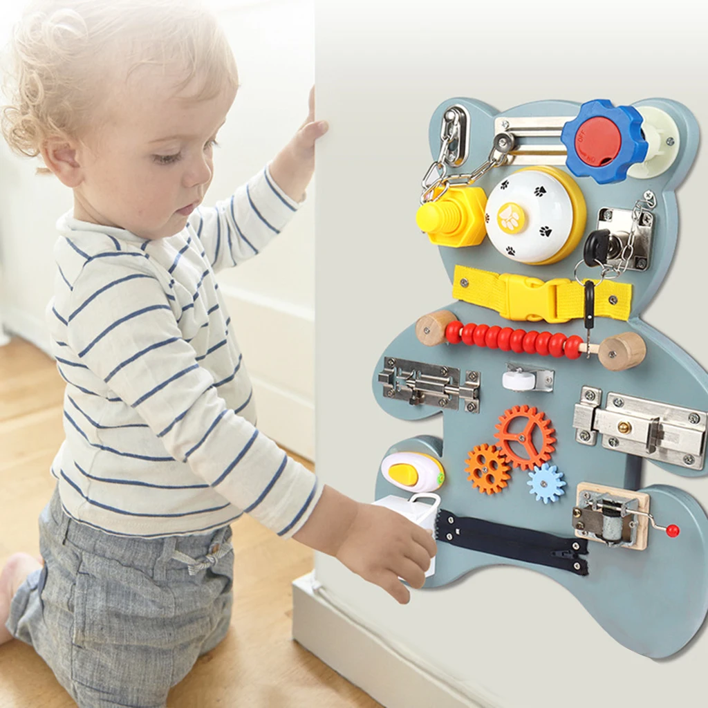 

Montessori Busy Board Fine Motor Activity Sensory Toys Preschool Educational