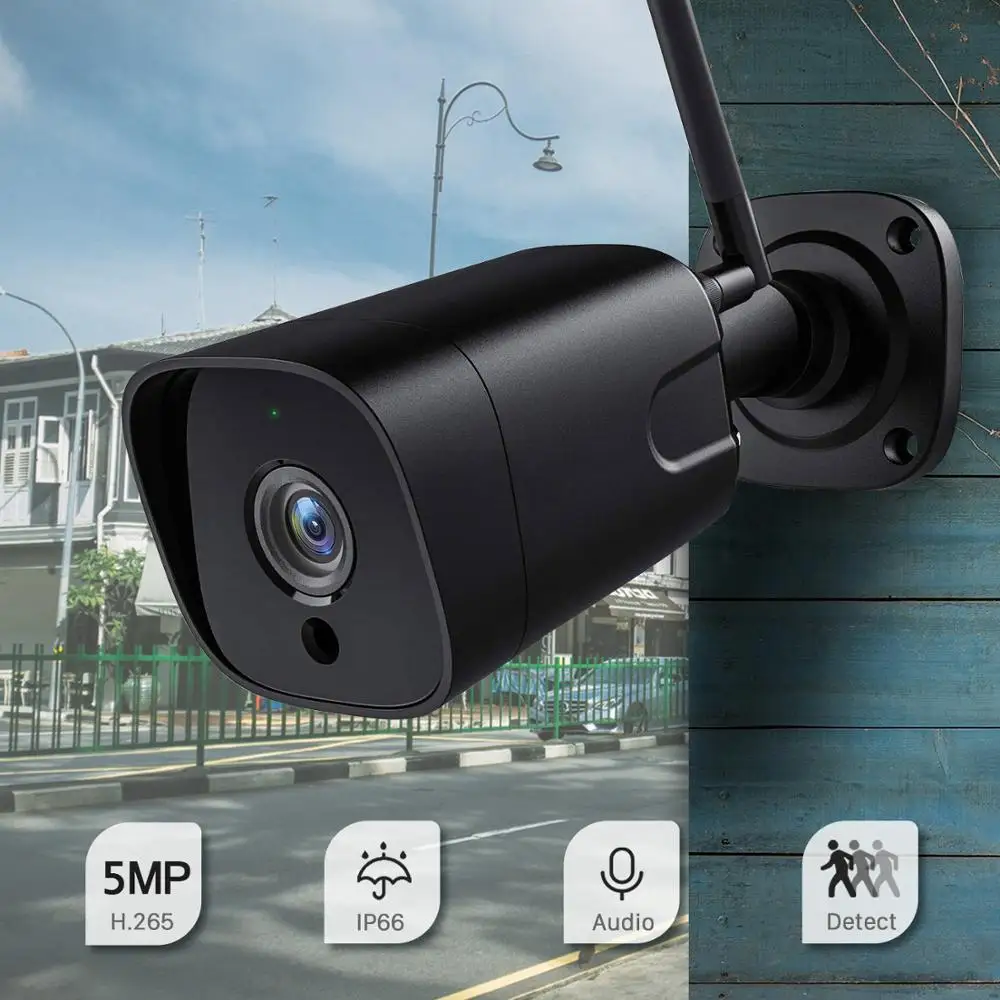 BESDER 5MP 2-Way Audio 2MP Bullet Smart IP-камера SONY Сенсор Водонепроницаемая охранная WiFi-камера