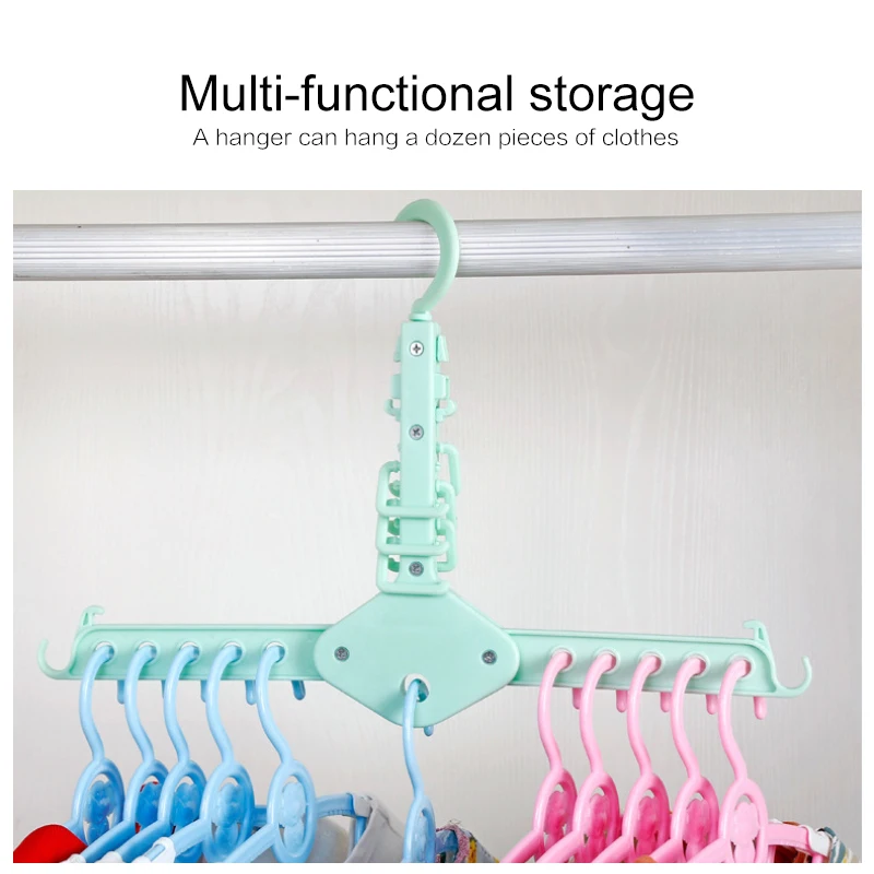 

1pc Hook Home Multi-function Eleven Hole Double Hook Magic Hanger 360 Degree Rotation Space Clothe Drying Rack Baby Hanger Hot