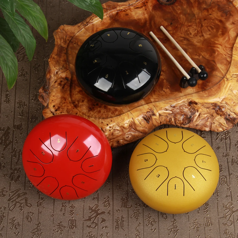 

8 Tune Tongue Drum 6 Inch Steel Tongue Drum Percussion Instrument Yoga Meditation Accessories With Drumsticks Carrying Bag