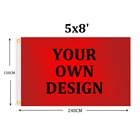 Индивидуальный флаг 5x8 футов, любой размер, цифровая печать, 150 см x 240 см, Клубная Спортивная реклама, двойная прошивка, для улицы и помещений