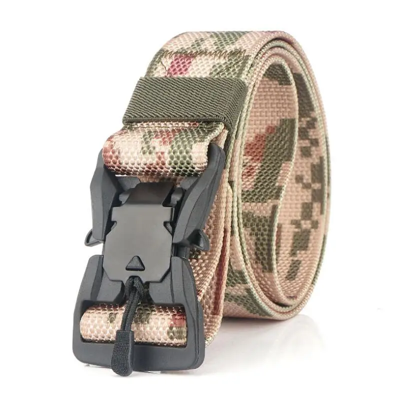 Camouflage F BOKADIAO военный армейский боевой человек холст ремень магнитная пряжка тактические ремни для мужчин нейлон Открытый тренировочный пояс мужской ремень - Цвет: Camouflage F