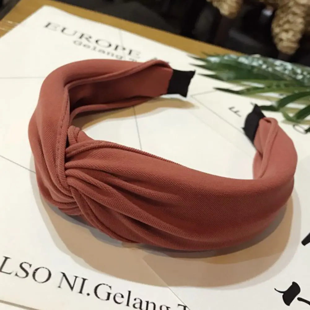 1 шт. однотонная повязка для волос бант перекрестная завязка тканевая на голову