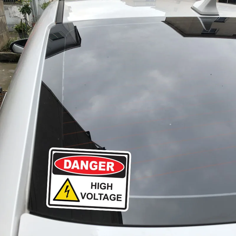 Наклейка на автомобиль опасность высокое напряжение креативная забавная