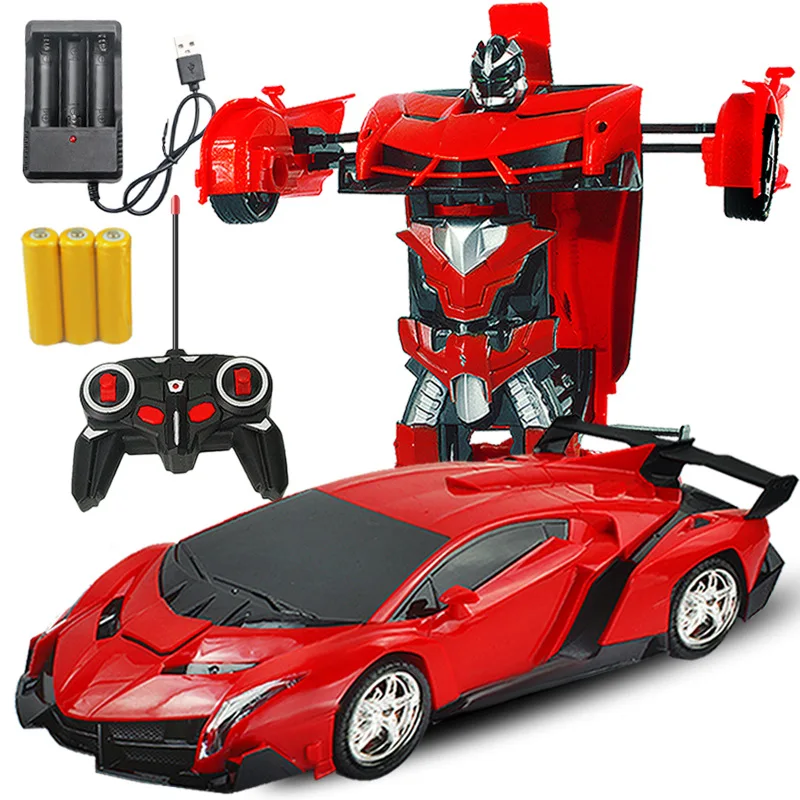 

1:18 Charging RC Car 4WD 2 in 1 Electric Transformation Children Boys Outdoor Remote Control Sports Deformation Robots Model Toy