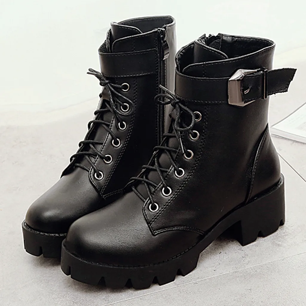 SAGACE/Модные женские ботинки Сезон осень-зима Повседневные в байкерском стиле для