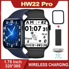 Смарт-часы HW22 Pro для мужчин и женщин, 1,75 дюйма, HD экран 44 мм, серия 6, Беспроводная зарядка, фитнес-спорт, Смарт-часы PK HW16 12 IWO