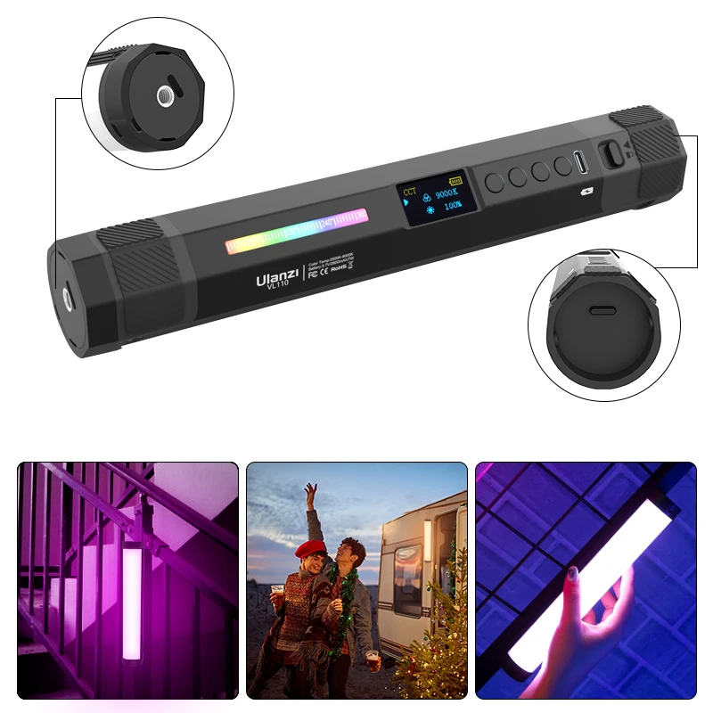 Ulanzi VL110 RGB Светодиодная лампа-трубсветильник для видеосъемки полноцветная