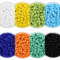 500pcs cylinder crystal beads 4mm matte pure color loose spacer glass beads for diy bracelets necklace jewelry making findings