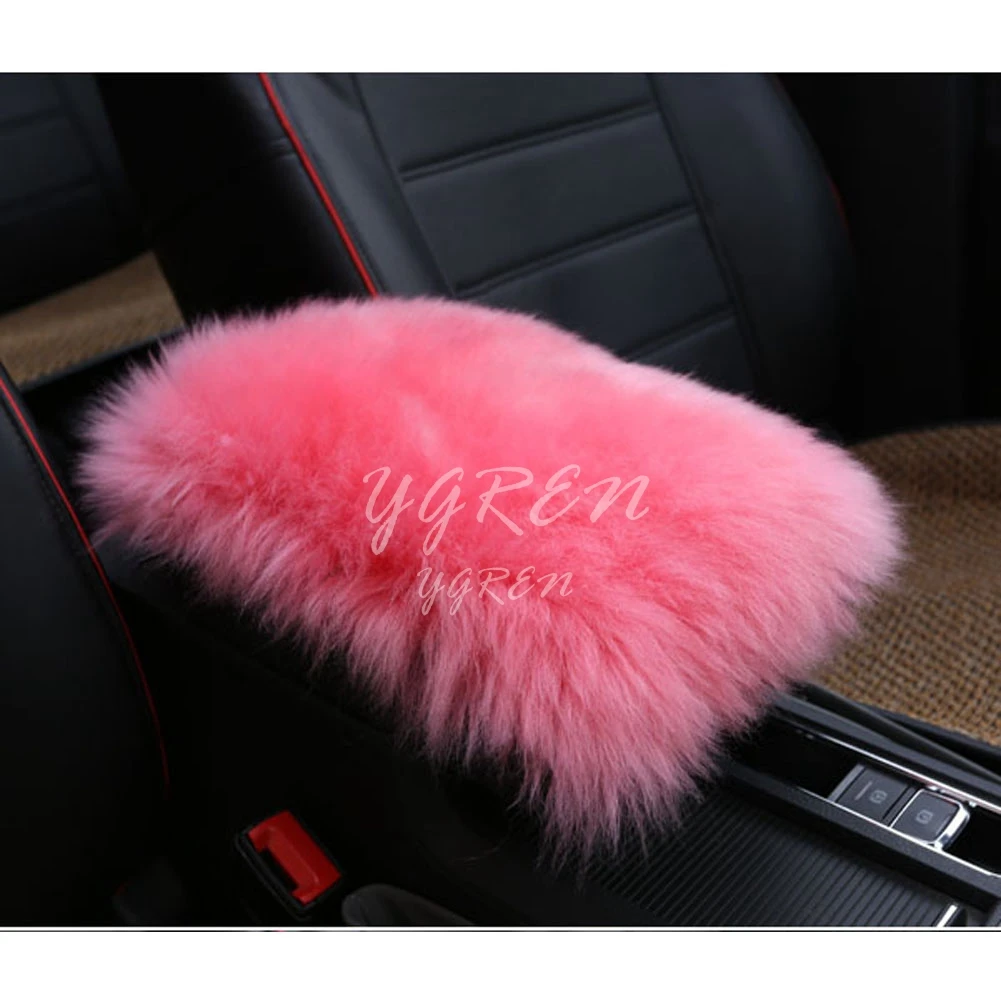 Зимний Универсальный длинный шерстяной меховой автомобильный подлокотник