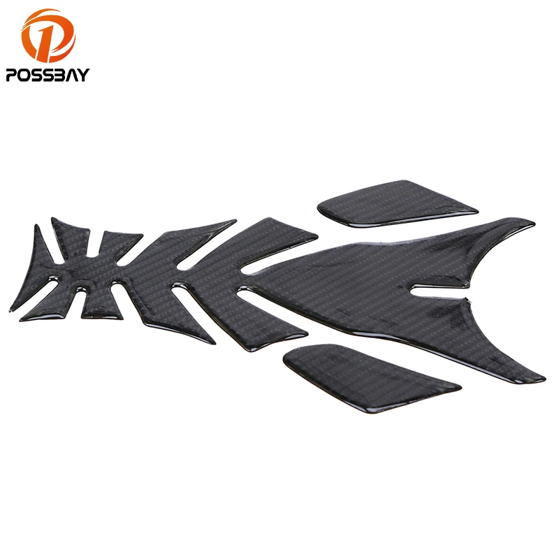 

POSSBAY Carbon Fiber Motorcycle Tank Pad Sticker Decal Scooter Fuel Tank Decals Universal fit for Kawasaki Motorbike Stickers
