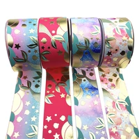 5yards bronzing fishtail printing grosgrain ribbon for diy hairwear gift bouquet packaing material clothing sewing accessories