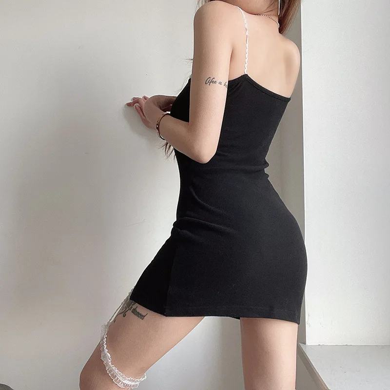 

2021 Vintage Lace Dress Women Y2K Streetwear Sexy Mini Dresses Lady Girls Black Split Party Clubwear Sweet Bow Vestidos 90s