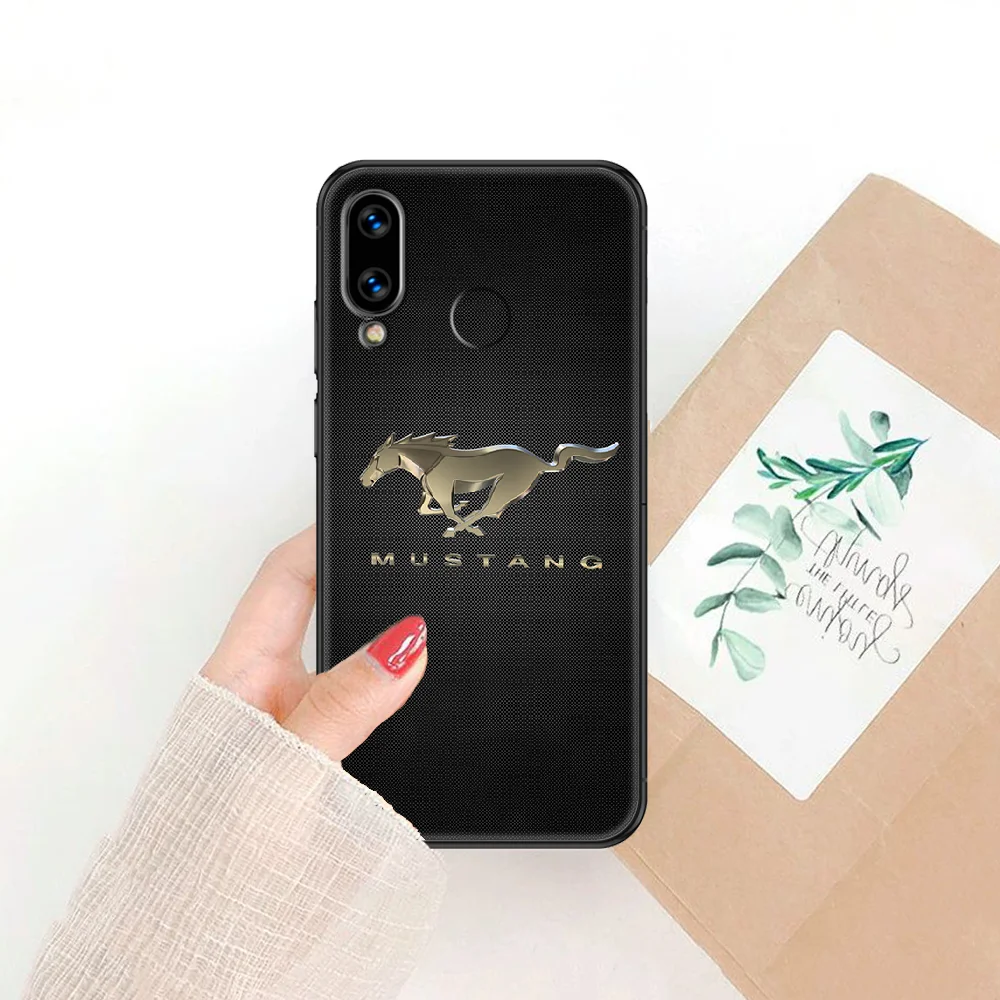 

Mustang Car Phone case For Huawei Honor 6 7 8 9 10 10i 20 A C X Lite Pro Play black tpu coque luxury shell painting cell cover