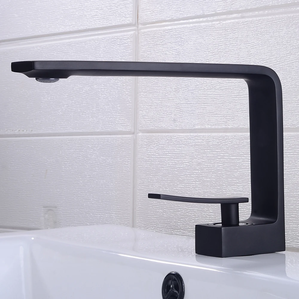 Basin Faucets Black/White Brass Faucet Bathroom Sink Faucet Single Handle Deck Mounted Toilet Hot And Cold Mixer Water Tap