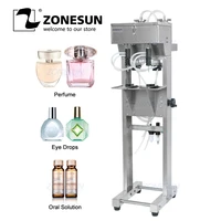 zonesun 2 heads vacuum liquid perfume filling machine milk water eyewash cosmetics beverage pneumatic filler bottle equipment