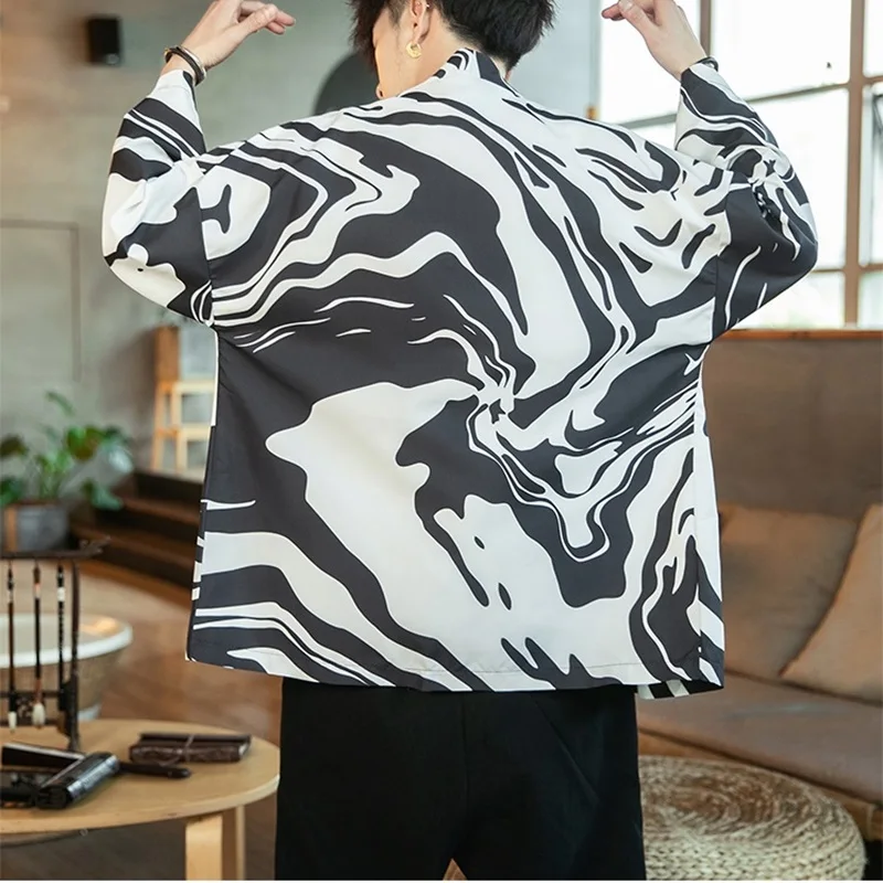 

Kimono man Japanese clothes samurai clothing Japanese kimono cardigan yukata men haori obi costume shirt FF001