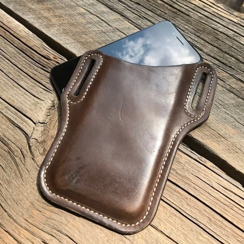 

7 Colors Unisex Cellphone Leather Holster Belt Loop Case Belt Waist Phone Bag Men Women Cosplay Props Leather Purse Phone Wallet