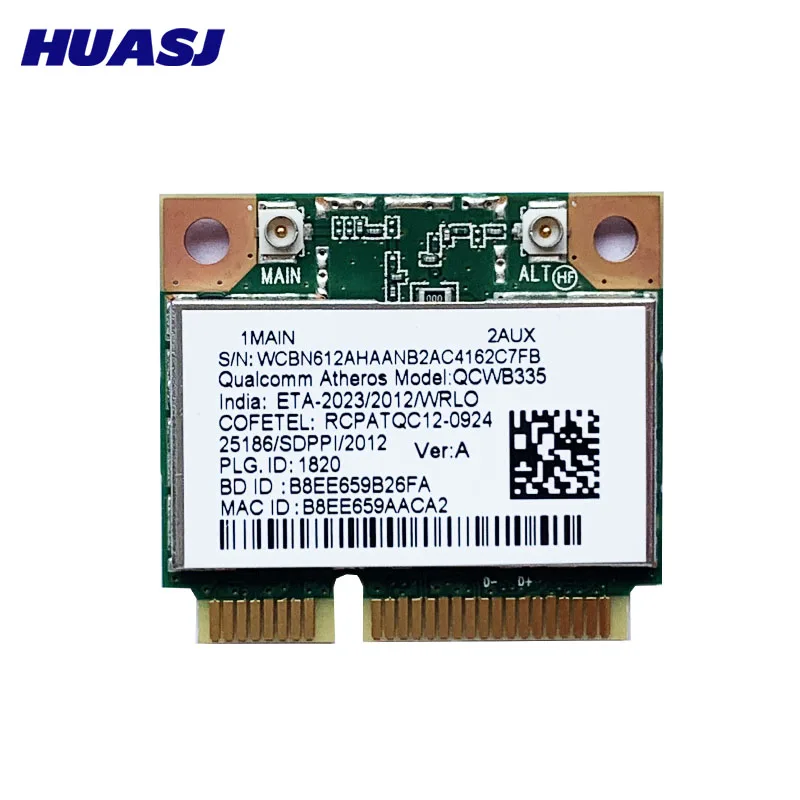 Беспроводная Wi-Fi карта Huasj Atheros AR9565 QCWB335 150 Мбит/с + BT4.0 Mini pci-express WLAN | Компьютеры и