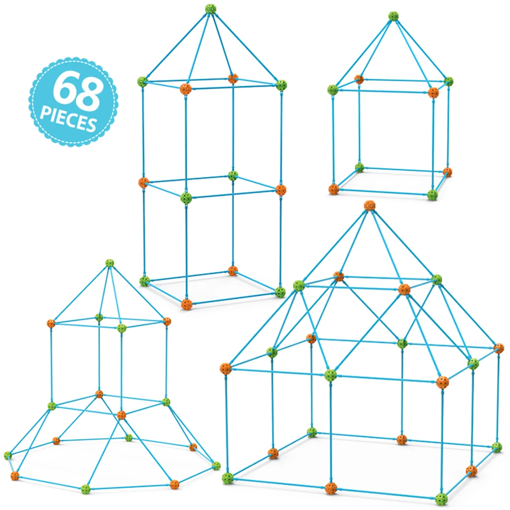 

DIY Kids Children Construction Fort Building Kit Builder Tunnels DIY Gift