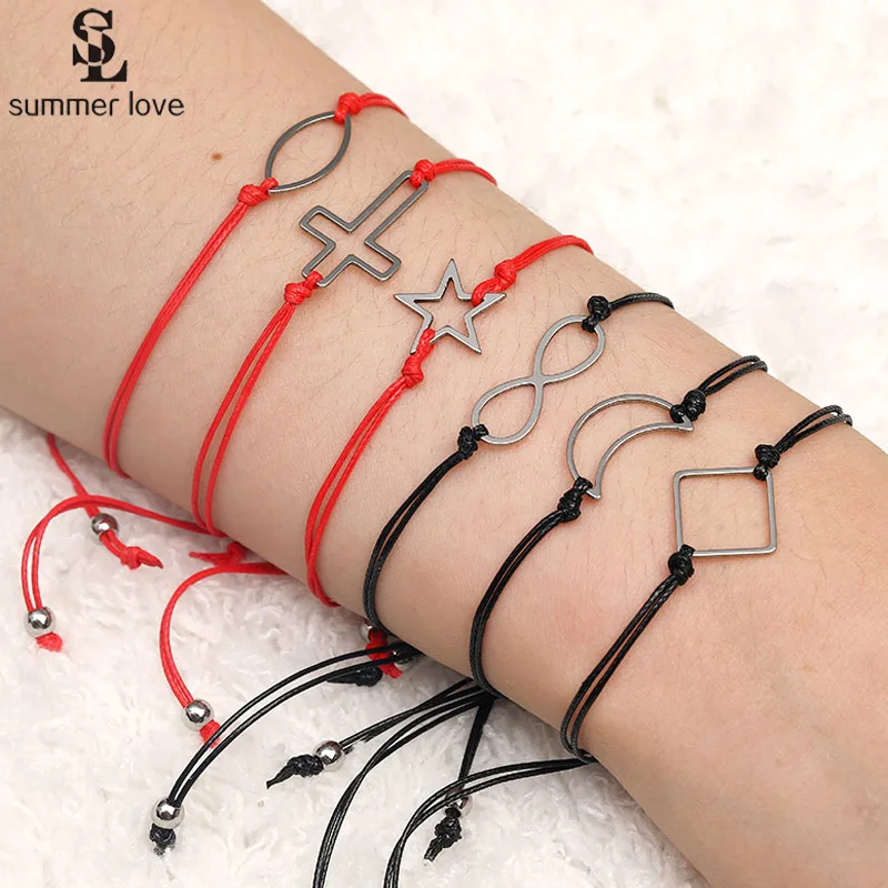 2021 модный регулируемый браслет из нержавеющей стали с подвесками крест Луна